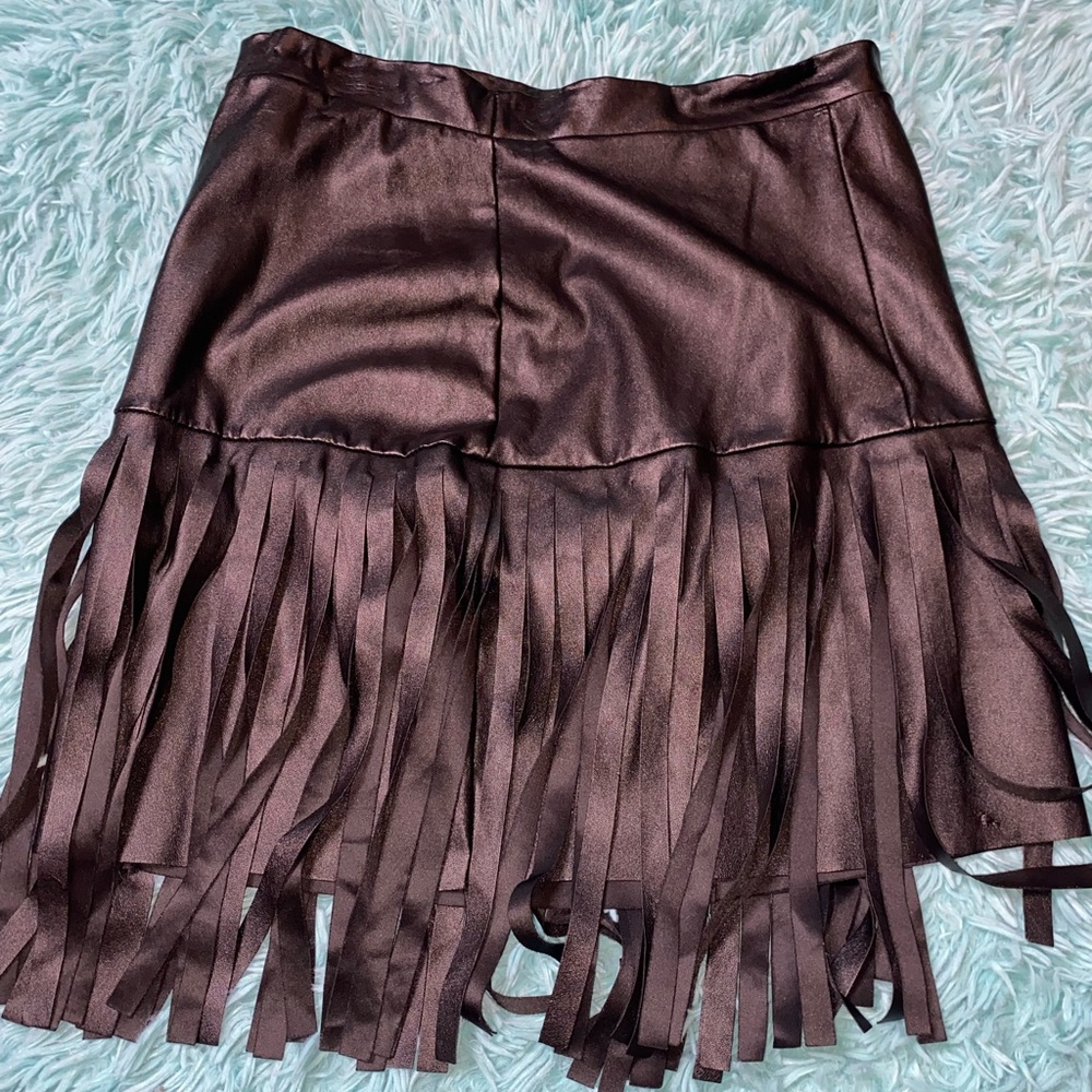 Leather ruffle skirt